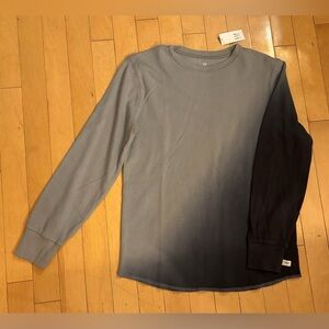 GAP Kids Gray and Black Gradient Long Sleeve Tee